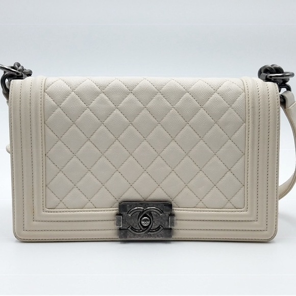 Chanel boy bag white / silver hardware - Picture 1 of 2